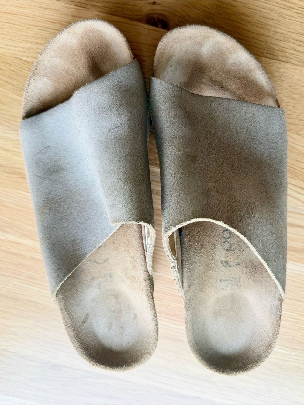 Birkenstock Papillio Namica taupe cork wedge slides Sz 41
